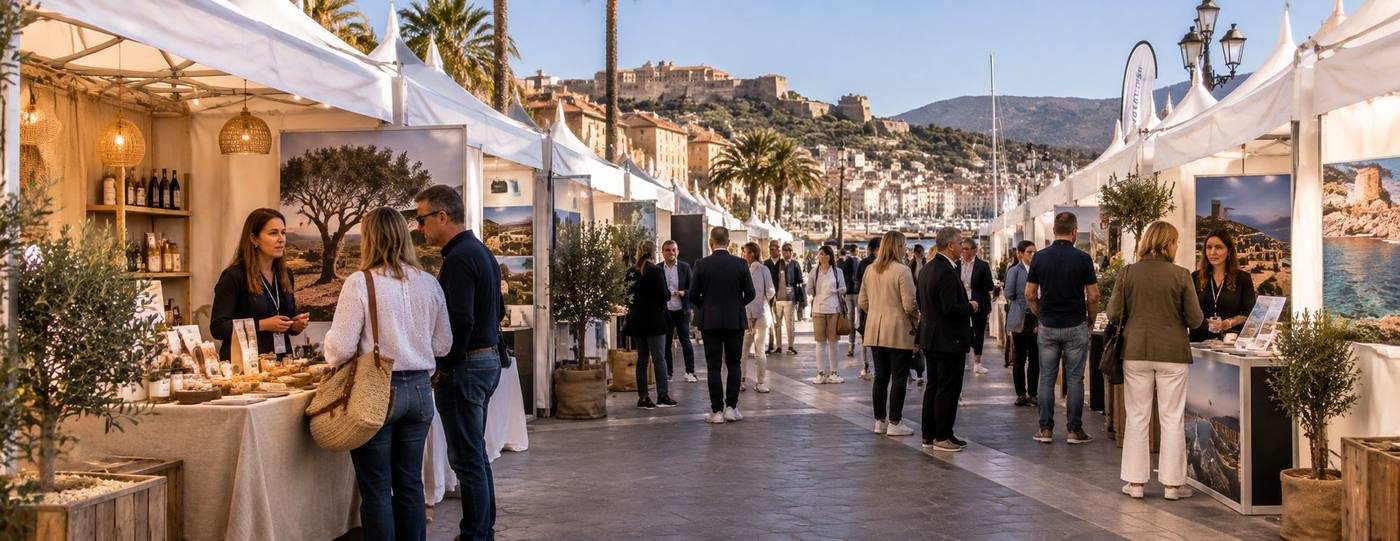 Allée d'un salon en plein air sur le port